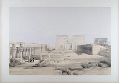 Approche du temple de Philae, Égypte : Original C.I.C. Lithographie by The Robert