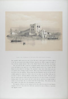 Aquaduct of the Nile, Cairo, Egypt: Original 19th C. Lithograph by D. Roberts