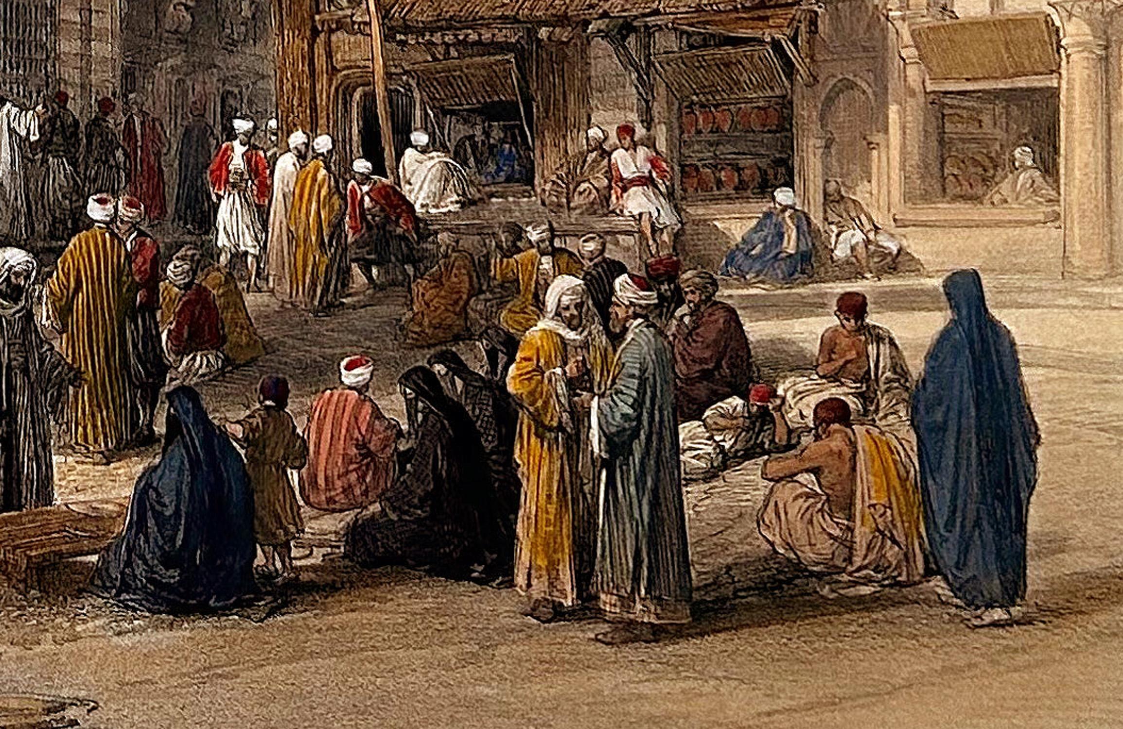 Bazaar of the Coppersmiths, David Roberts Lithograph For Sale 1