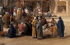 Bazaar of the Coppersmiths, David Roberts Lithograph