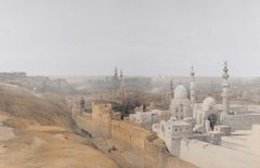 Cairo, Egypt: Looking to the Pyramids: Original 19th C. Lithograph by D. Roberts