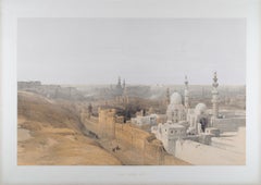 Cairo, Egypt: Looking to the Pyramids: Original 19th C. Lithograph by D. Roberts