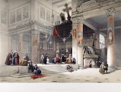 Church of St. Helena, Bethleham: Roberts' 19th C. Hand-colored Lithograph