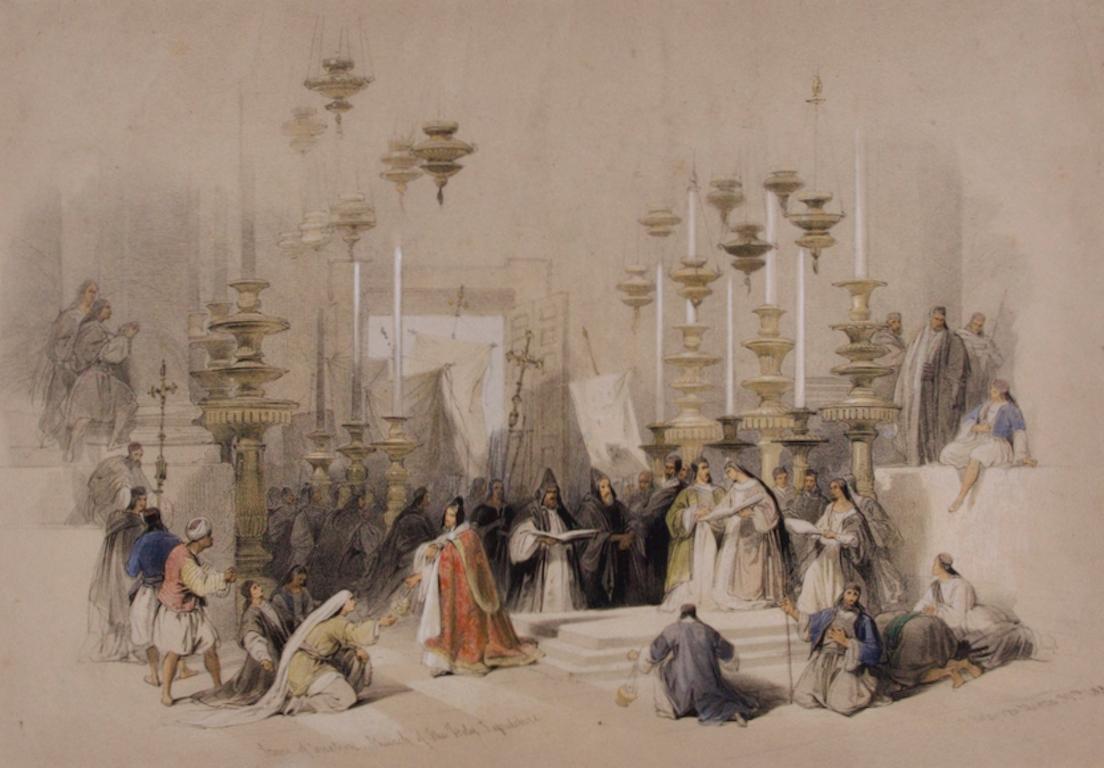Church's of the Holy Sepulchre: Eine handkolorierte Lithographie von David Roberts aus dem 19. im Angebot 1
