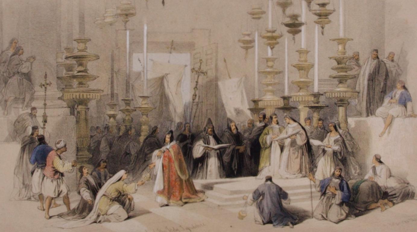 Church's of the Holy Sepulchre: Eine handkolorierte Lithographie von David Roberts aus dem 19. im Angebot 2