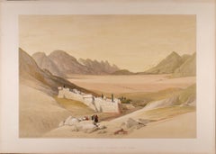 Convent of St. Catherine, Mount Sinai: Roberts' 19th C. Hand-colored Lithograph