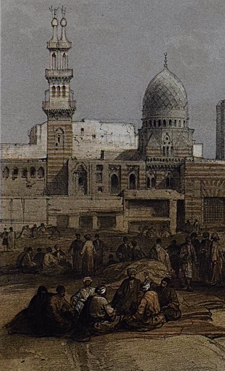 Lithographie de David Roberts du 19e siècle, colorée à la main, « Entrance to the Citadel Cairo » (L'entrée dans la Citadel Cairo) en vente 9