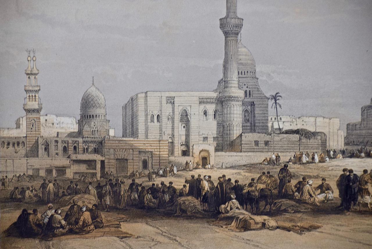 Lithographie de David Roberts du 19e siècle, colorée à la main, « Entrance to the Citadel Cairo » (L'entrée dans la Citadel Cairo) en vente 2