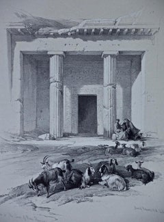 David Roberts' Entrance to the Caves: A 19th Century Hand-colored Lithograph