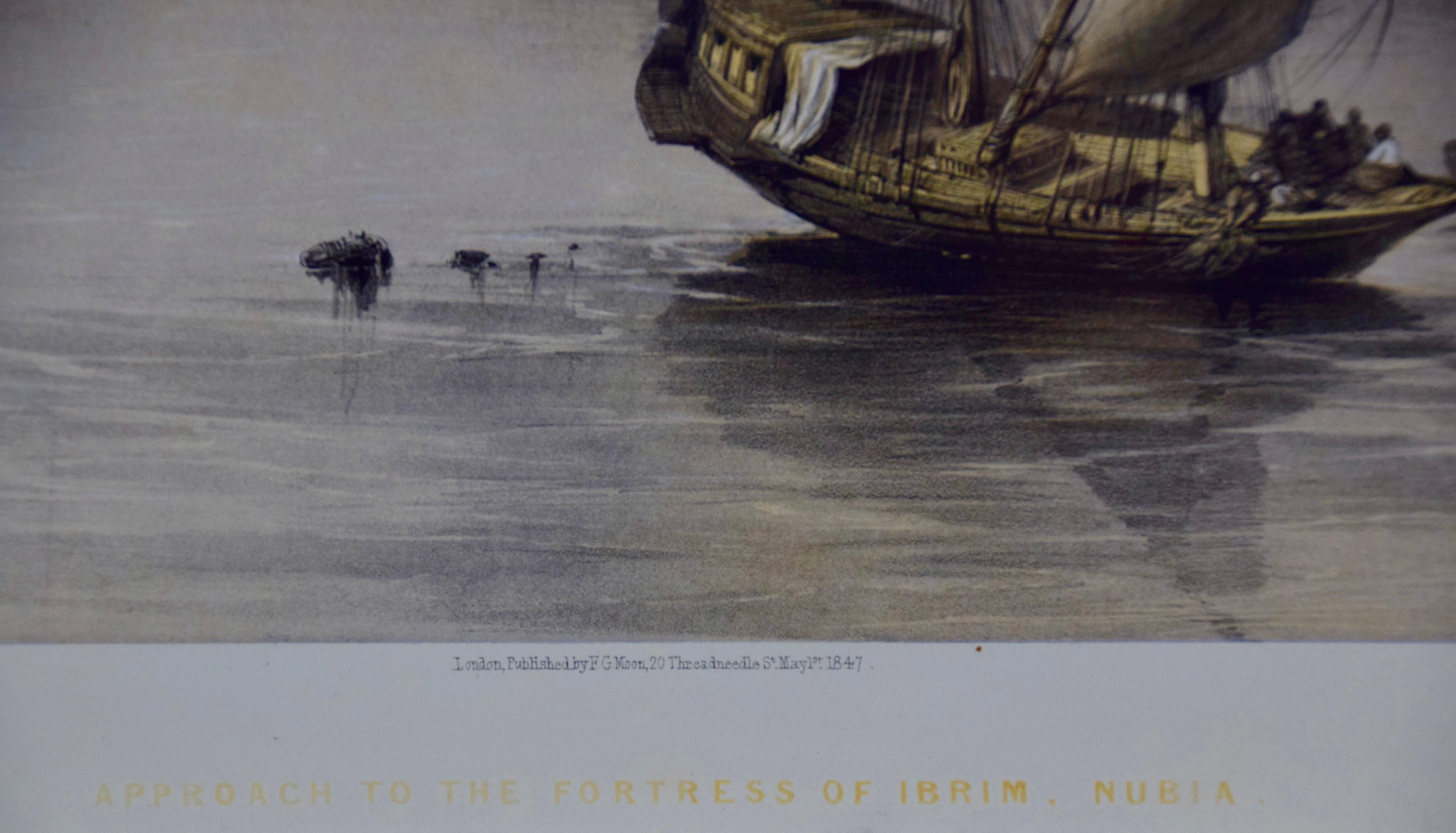 Lithographie colorée à la main de David Roberts du 19e siècle, «tress of Ibrim, Nubia ». en vente 4