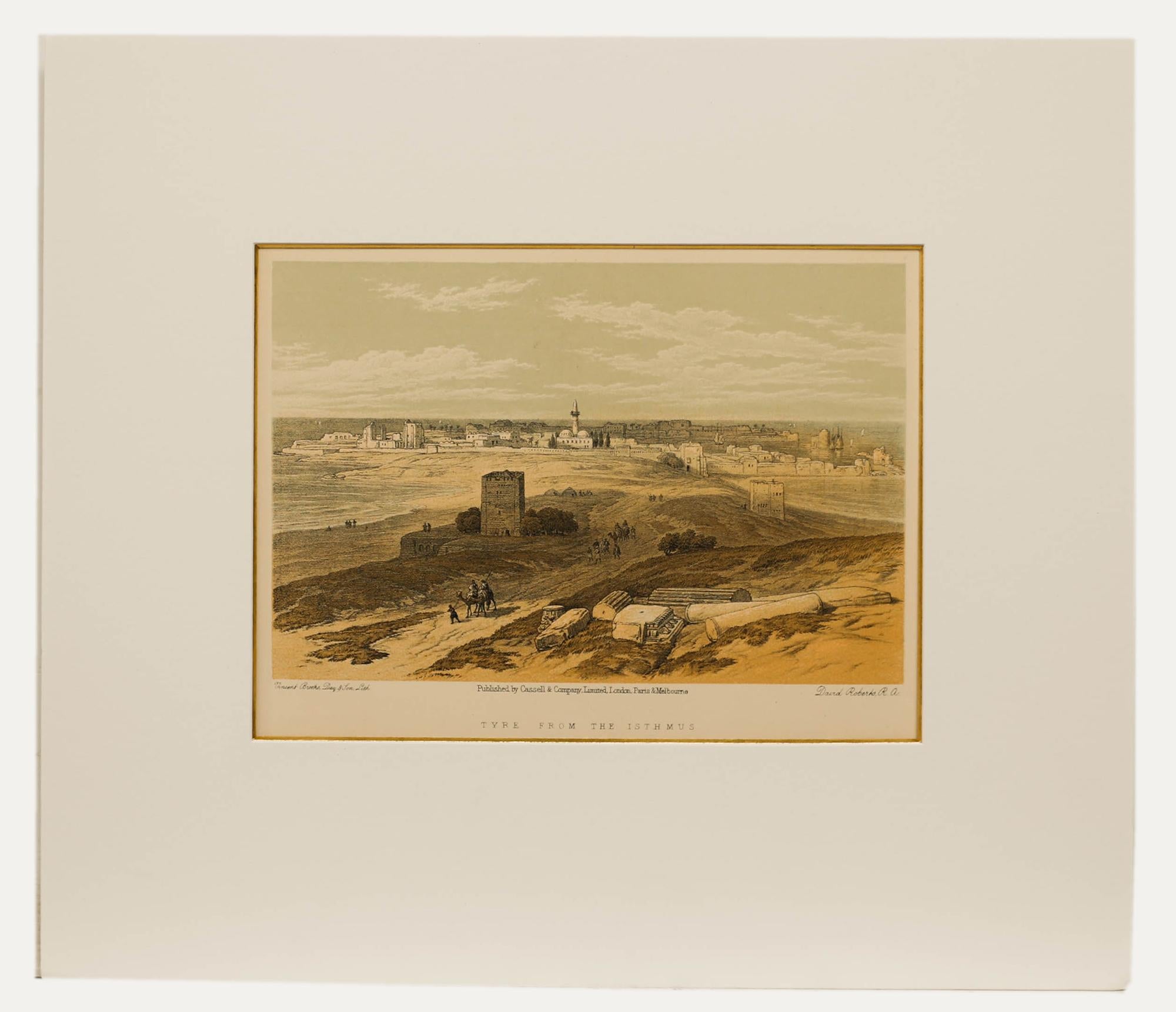 David Roberts RA (1796-1864) - 19th Century Lithograph, Tyre from Isthmus For Sale 1
