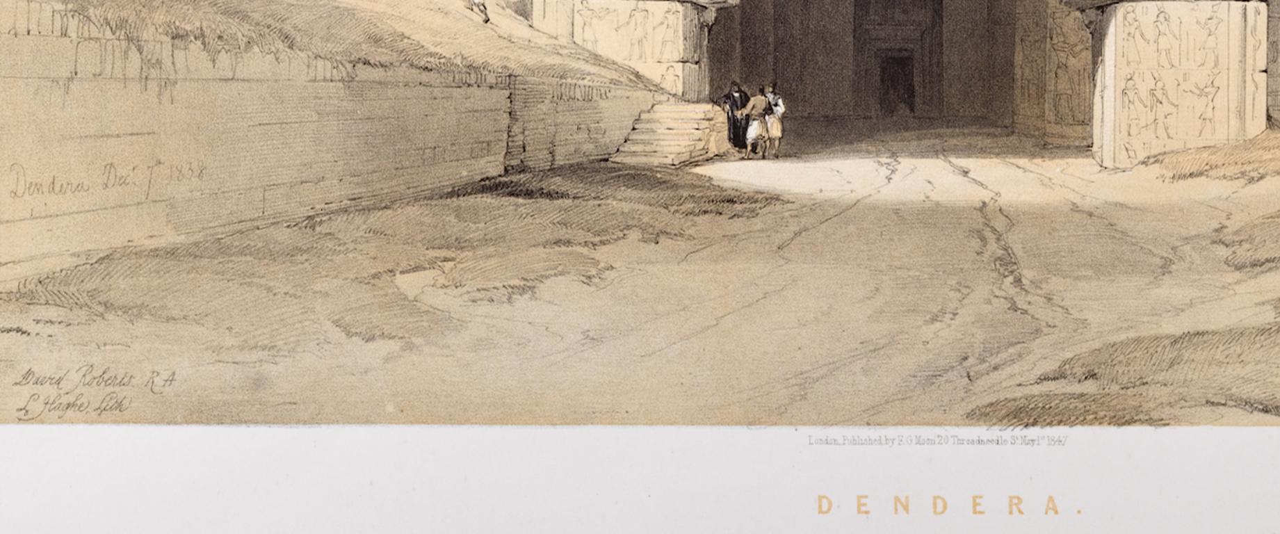 Dendera, Egypt, Dec 7th, 1838: David Roberts' 19th C. Duotone Lithograph For Sale 1