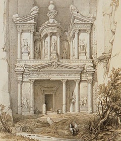 El Khasne, Petra, Jordan: A 19th Century Lithograph by David Roberts