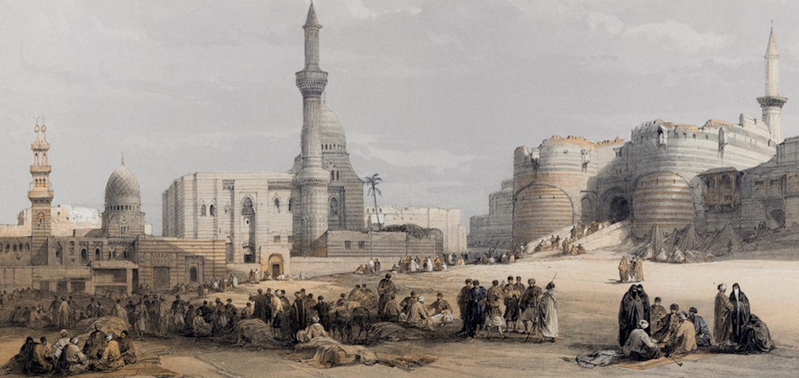 Entrance to the Citadel of Cairo, Egypt: A 19th C. Lithograph by David Roberts For Sale 2