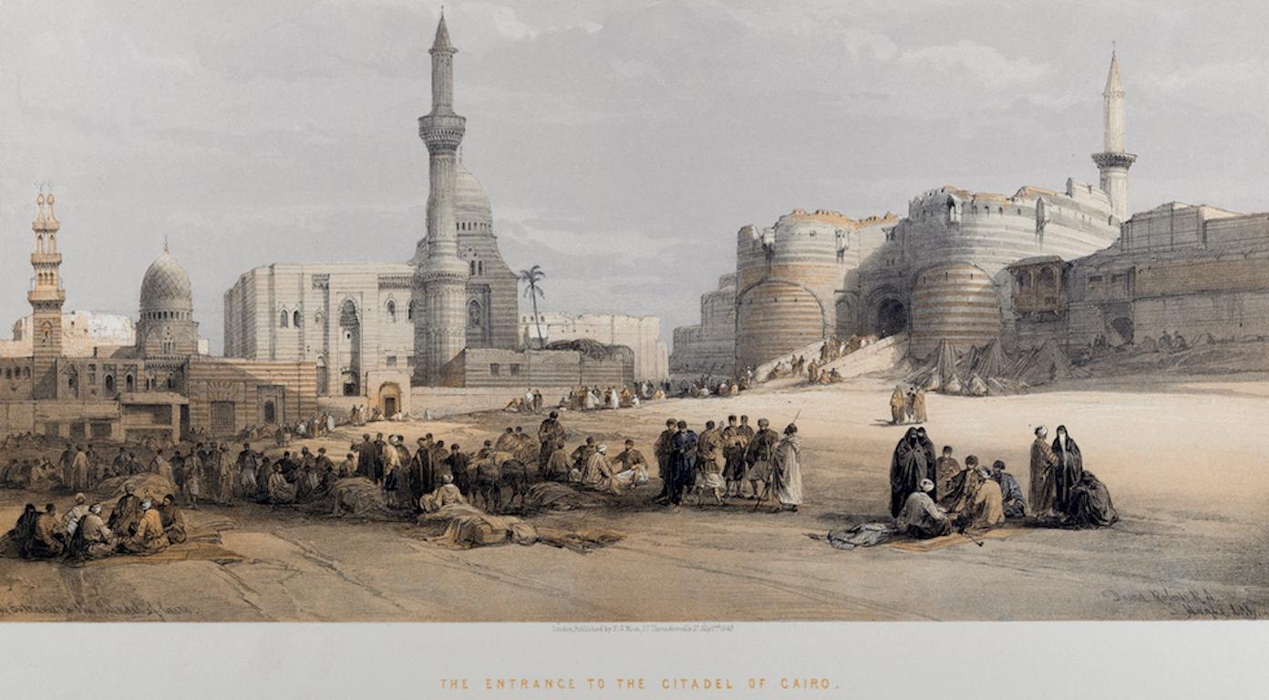 Entrance to the Citadel of Cairo, Egypt: A 19th C. Lithograph by David Roberts For Sale 3