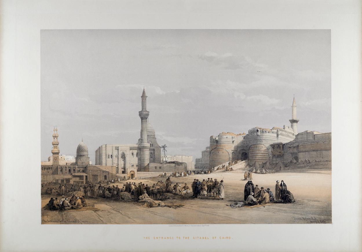 Entrada a la Ciudadela de El Cairo, Egipto: Litografía del siglo XIX de David Roberts