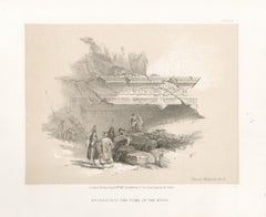 Entrance au Tombe des Rois. Lithographie teintée d'après David Roberts, 1855.