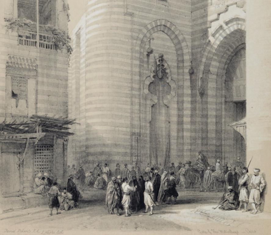 Gate of the Metwalis, Cairo, Egypt: Original 19th C. Lithograph by David Roberts For Sale 1