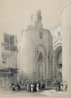 Gate of the Metwalis, Cairo, Egypt: Original 19th C. Lithograph by David Roberts
