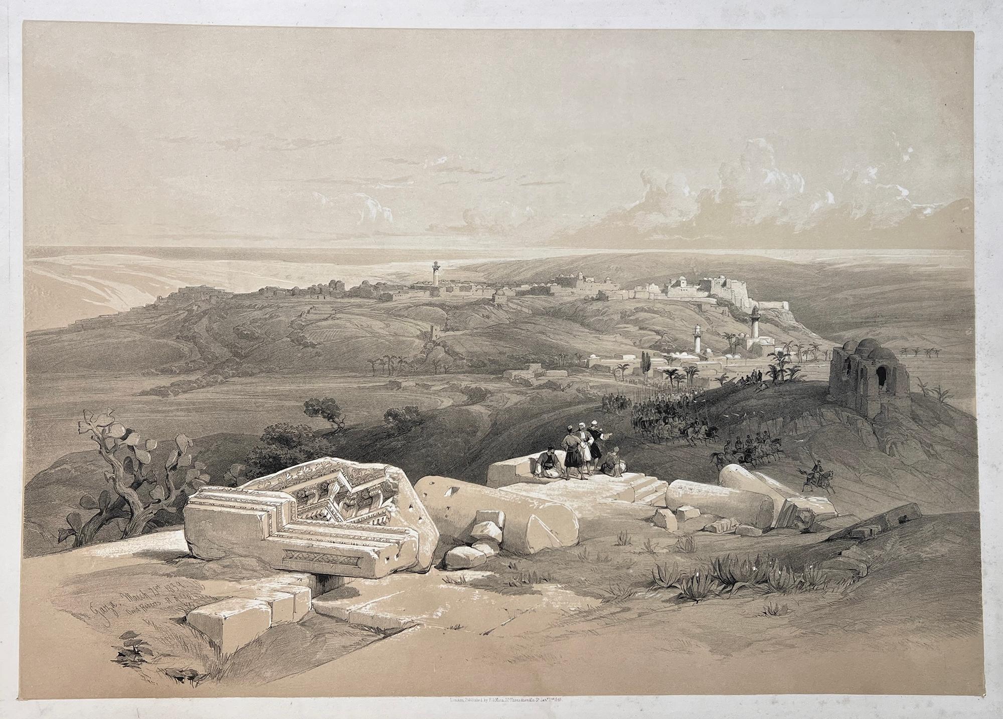 Gaza, Palestina, Terra Santa. Litografia di David Roberts, 1843.