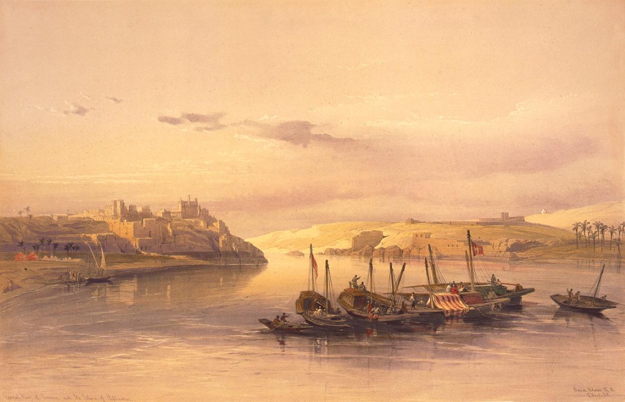 David Roberts Landscape Print - General View Asouan & The Island of Elephantine