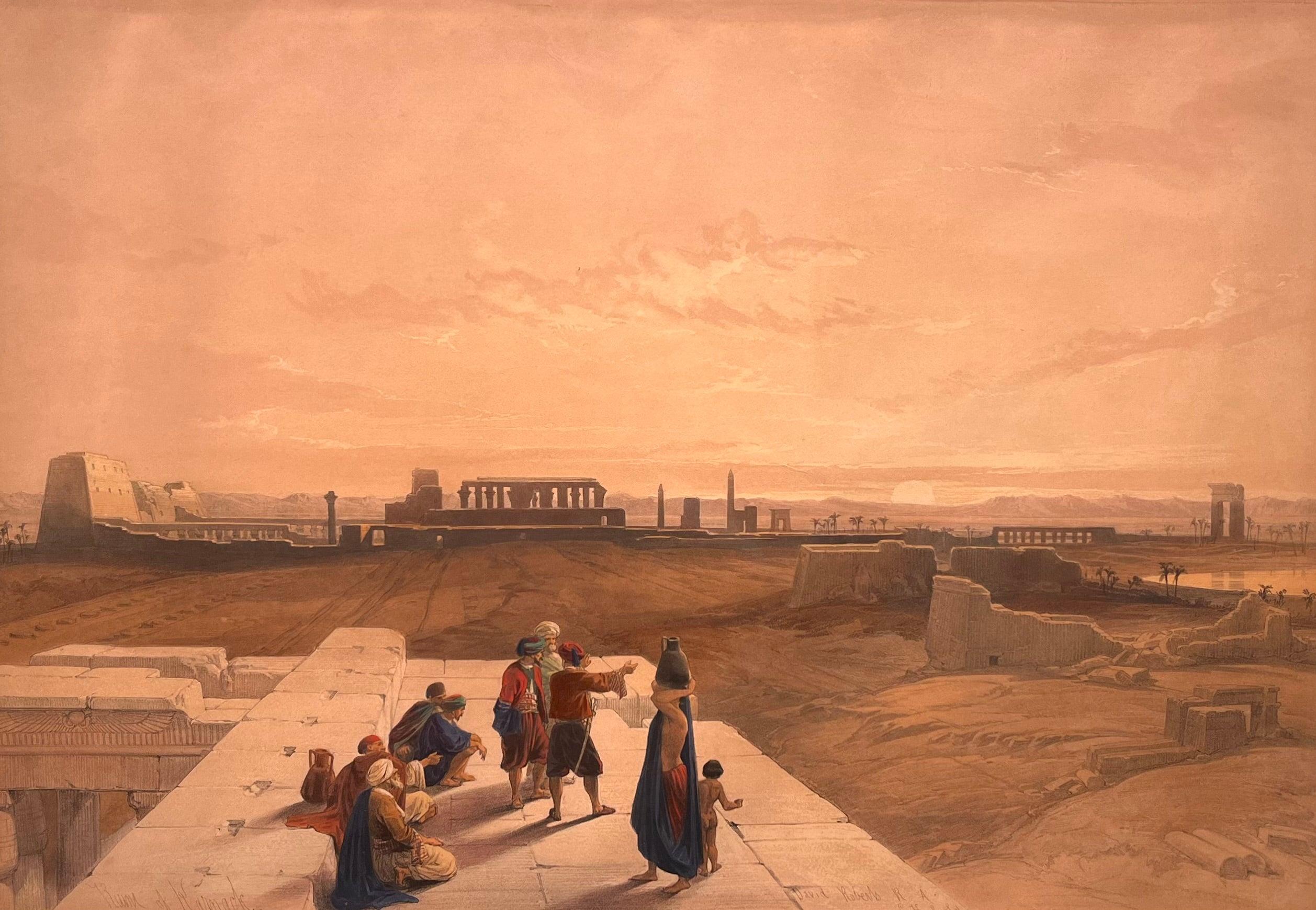 David Roberts Landscape Print - General View of Ruins of Karnak, from the West