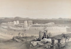 Gesamtansicht der Insel Philae: Original-Lithographie aus dem 19. Jahrhundert von D. Roberts