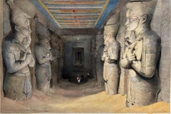 Antique Interior of the Great Temple of Aboo Simbel - Orientalist - David Roberts 
