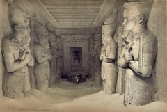 Interior of the Temple Abu Simbel, Egypt: A 19th C. Lithograph by David Roberts
