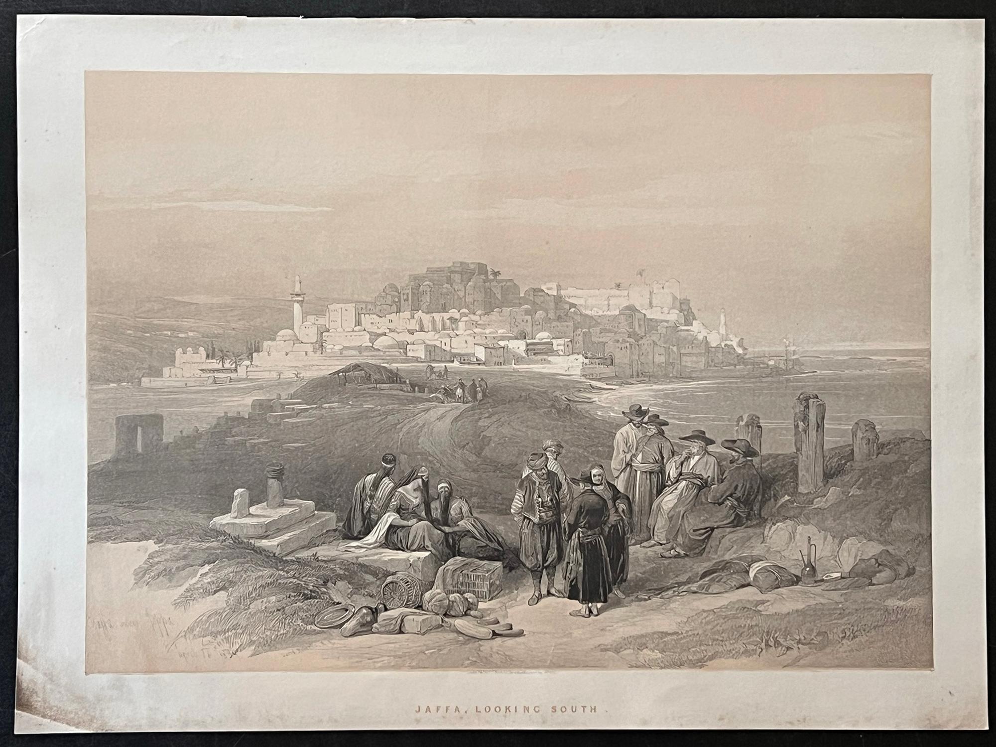 Jaffra Looking South. David Roberts Holy Land lithograph, 1843. For Sale 1