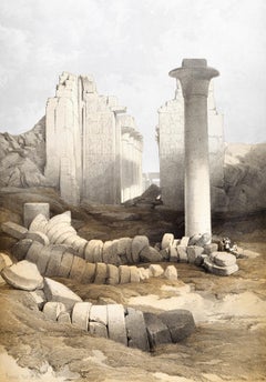 Karnac, Egypt, Nov. 29, 1838: David Roberts' 19th C. Duotone Lithograph