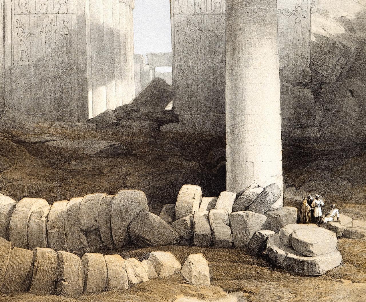 Karnac, 29. November 1838 in Ägypten: David Roberts' zweifarbige Lithographie aus dem 19. Jahrhundert im Angebot 3