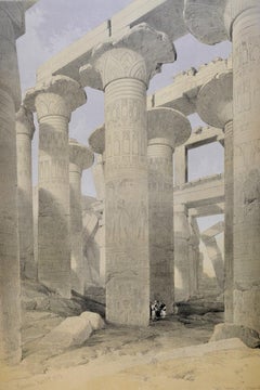 Vue de Karnak, Thèbes, Egypte : Une lithographie originale du C.I.A.D. par D. A.The.
