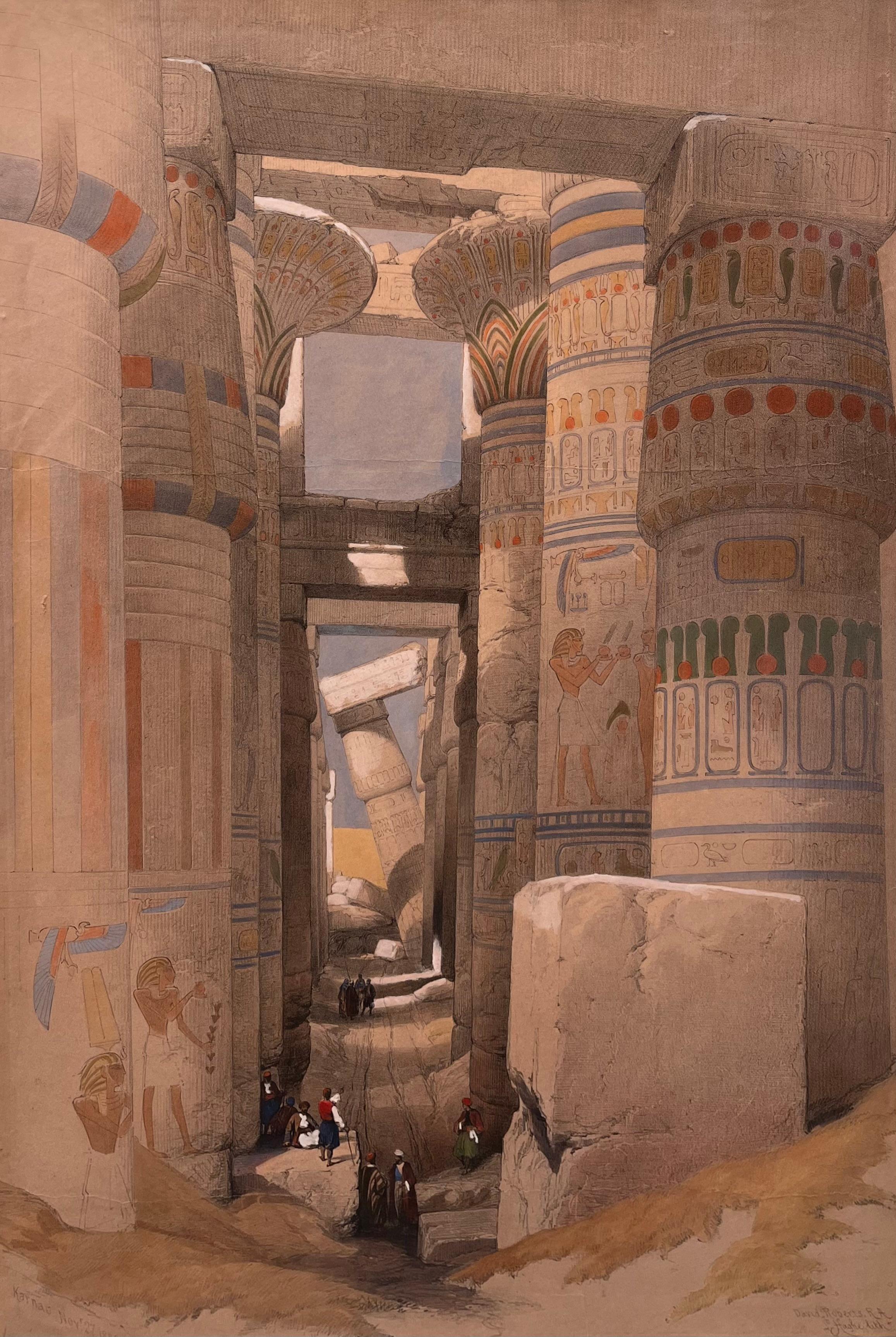 Landscape Print di David Roberts - Karnak - Vista sulla Sala delle Colonne