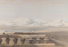 Libyan Mountains from Luxor, Egypt: Original 19th C. Lithograph by D. Roberts