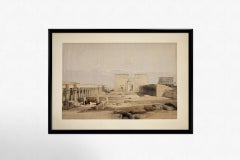 Lithographie de David The - Grande approche du temple de Philae, Nubie 1842