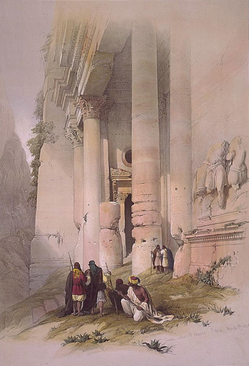 David Roberts Landscape Print - Lower Portion of El Khasne, Petra