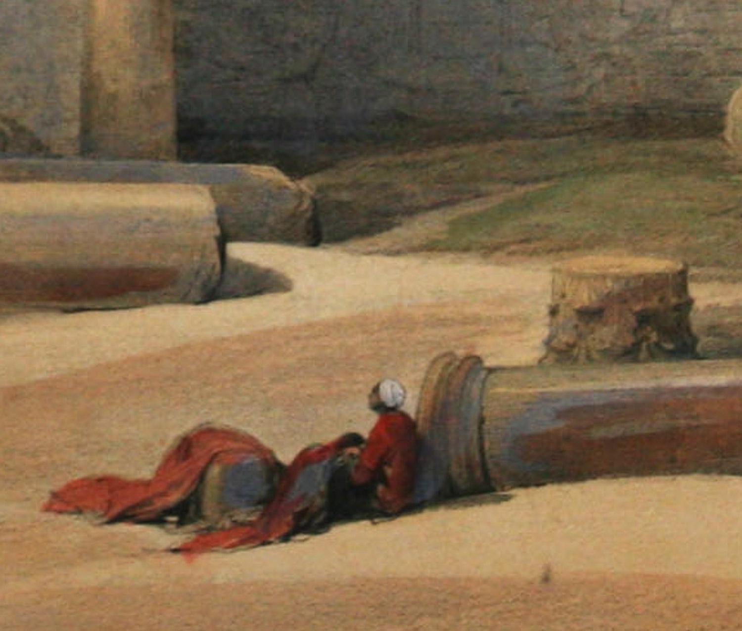 Medinet Abou, Tebas  litografía de Vistas de Tierra Santa de David Roberts en venta 1