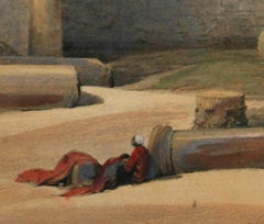 Medinet Abou, Thebes  lithograph from Views of the Holy Land by David Roberts