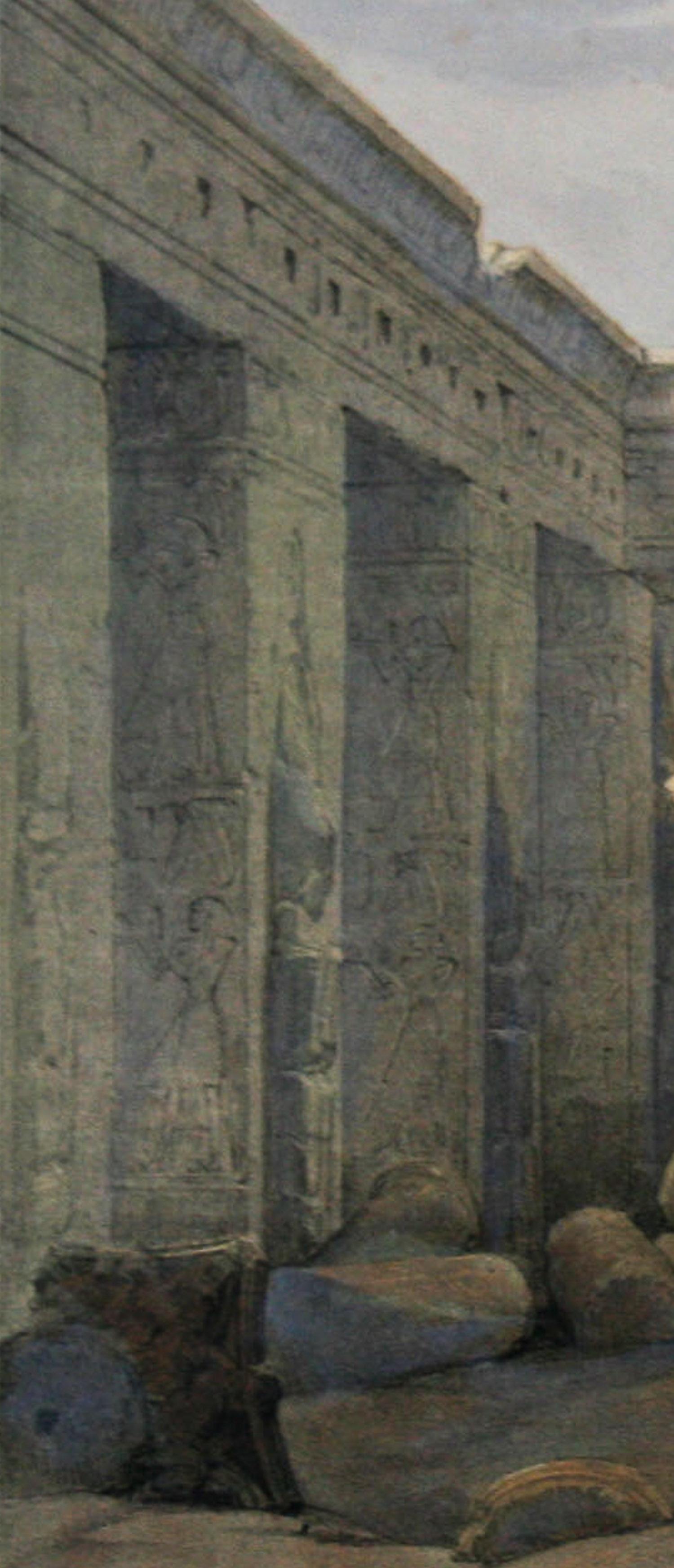 Medinet Abou, Tebas  litografía de Vistas de Tierra Santa de David Roberts en venta 4