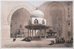Moschee von Sultan Hassan, Kairo, Ägypten. Orientalische Lithographie von David Robert, 1848.