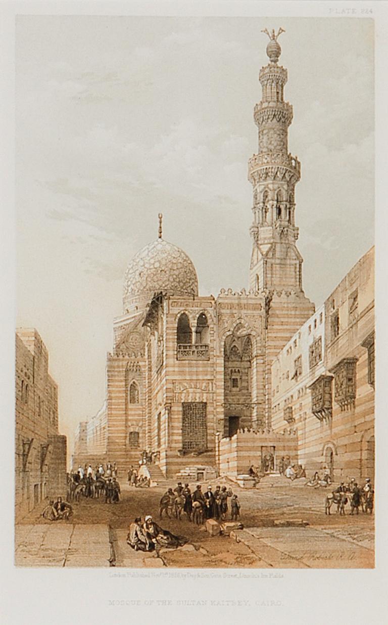 Mosque of the Sultan Cairo, Egypt: Original 19th C. Lithograph by David Roberts 1