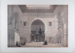 Moschea del Sultano El Ghoree, Egitto: Litografia originale del 19° secolo di C.A.D. Roberts