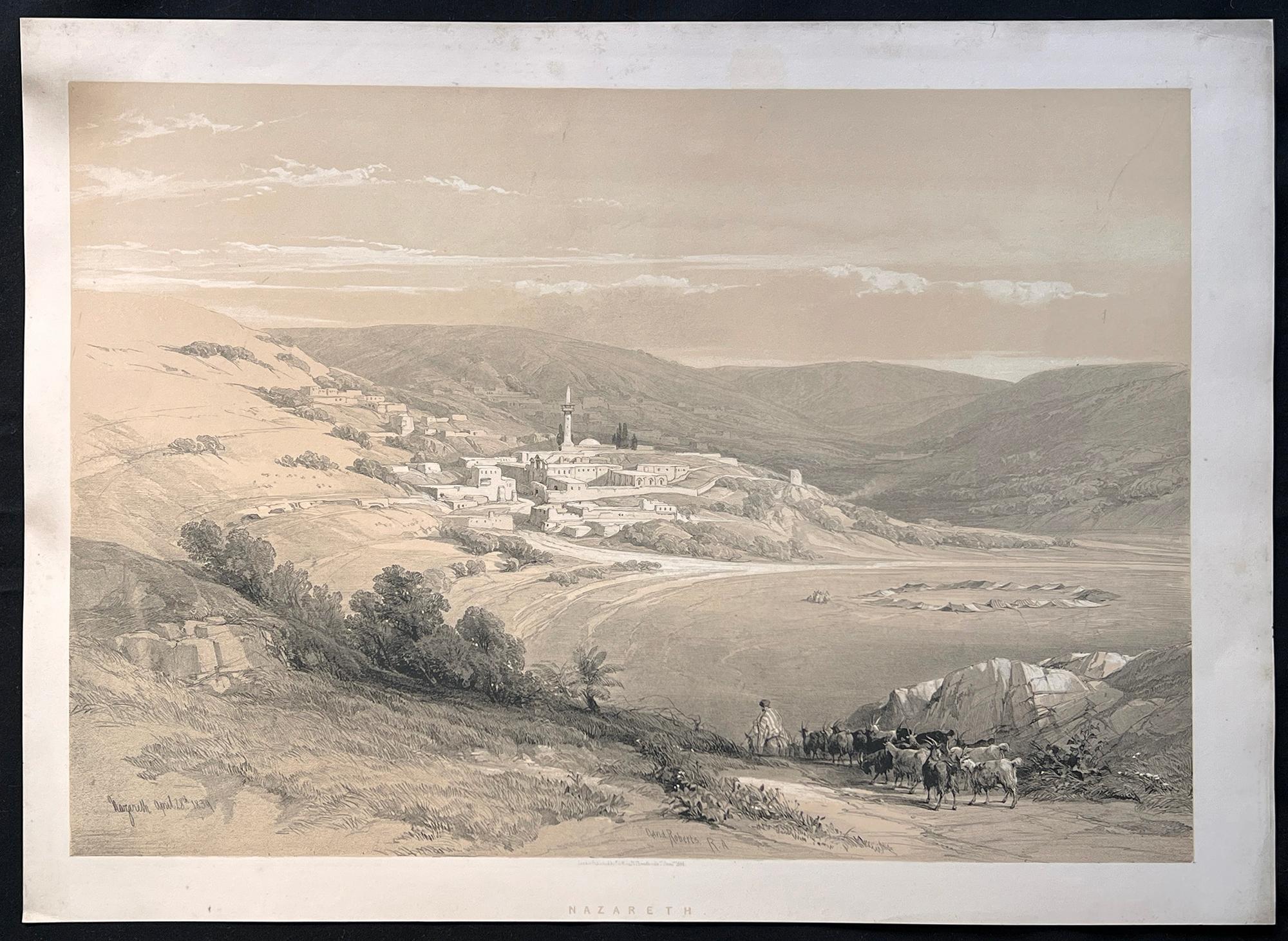 Nazaret. Litografía de David Roberts sobre Tierra Santa, 1844. en venta 1