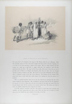 Nubians at Wady Kardassy, Egypt: Original 19th C. Lithograph by D. Roberts