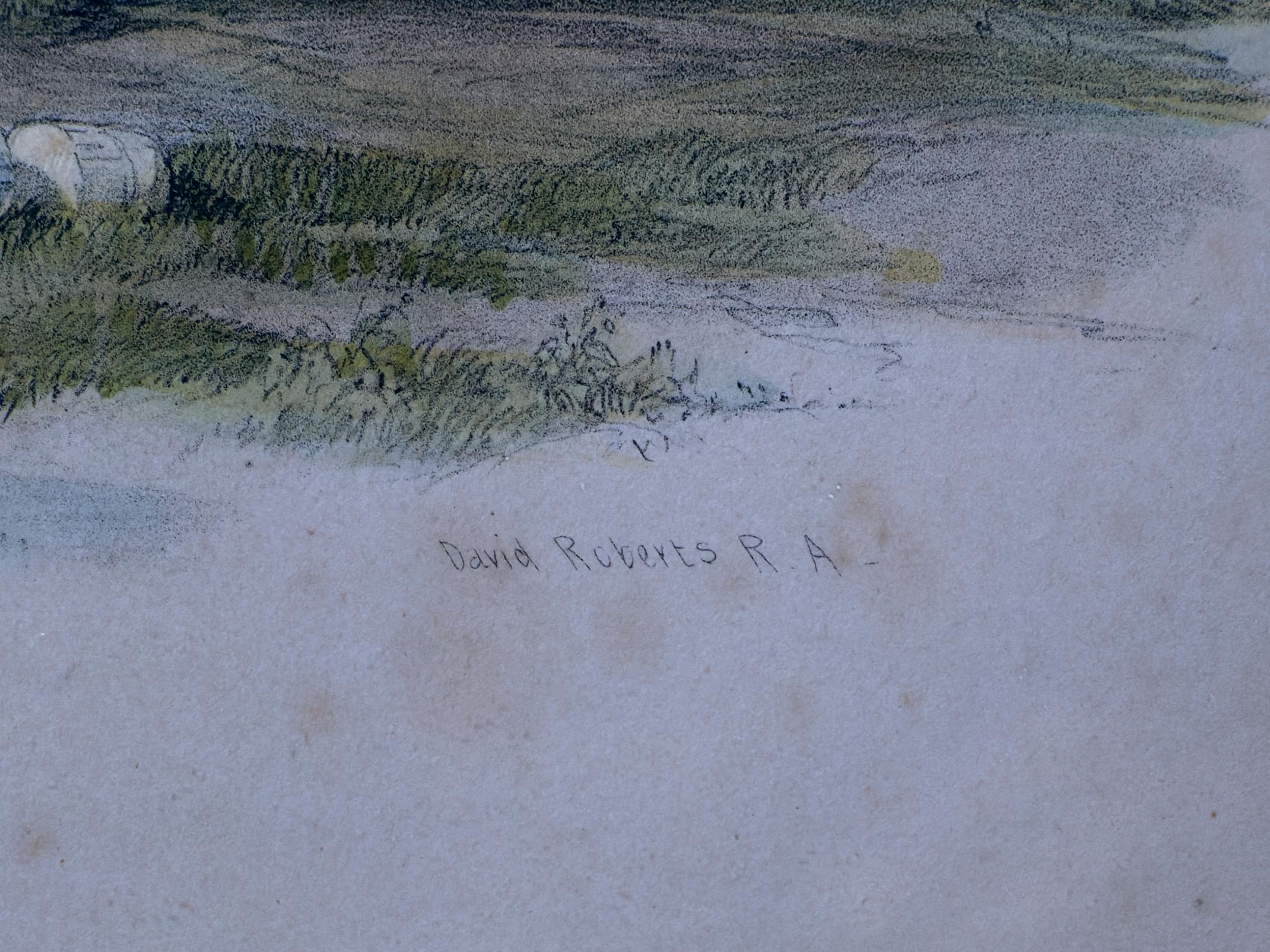 Pair of 19th C Hand Colored Engravings by David Roberts 8