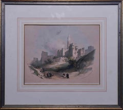 Pair of 19th C Hand Colored Engravings by David Roberts