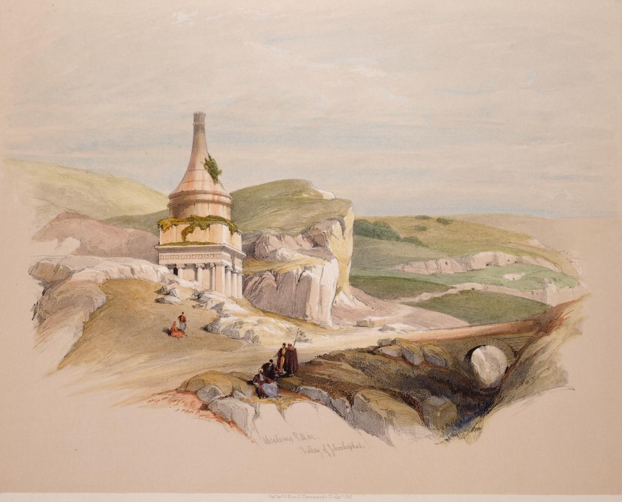 Pillar of Absalom in der Nähe von Jerusalem: David Roberts' handkolorierte Lithographie aus dem 19. Jahrhundert im Angebot 1