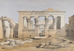 Portique du temple de Kalabshi : A.C.I.C. Lithographie originale de D.A. The Robert