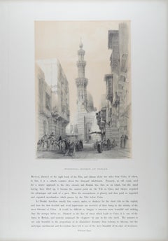 Moschea principale di Boulak, Il Cairo, Egitto: Litografia originale del 19° secolo di C.A.D. Roberts